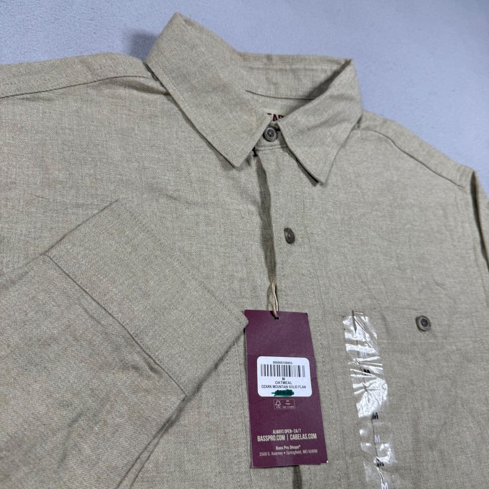 RedHead Mens Tan Khaki Cotton Long Sleeve Button Down Work Shirt Size M NWT